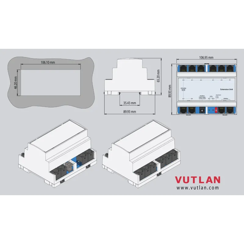 VT408D DIN rail sensor extension unit