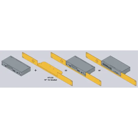 Simple 19" 1U rack panel for VT335i or VT335t monitoring unit
