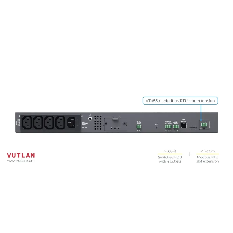 VT604 Switched PDU with 4 outlets